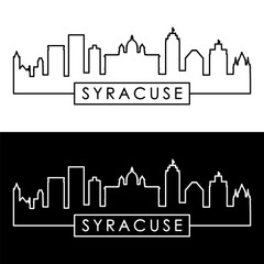 Fototapeta premium Syracuse skyline. Linear style. Single line. Editable vector file.