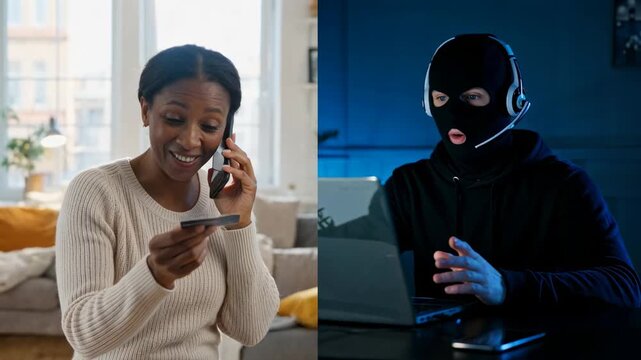 Social Engineering Phone Scam Concept &ndash; Online Fraud and Data Theft