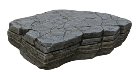 Cracked Stone Platform with Layered Sides