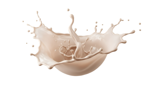 Creamy Chocolate Milk Splash Isolated on Black