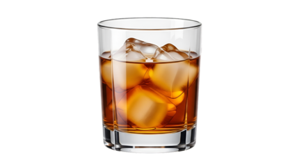 Whiskey on the Rocks in a Glass