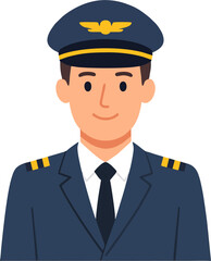 vactor illustration of a male pilot in uniform