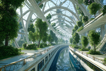 美しい近未来のユートピア都市のイメージ