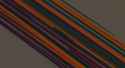 Angled multi-colored stripes on a muted grey background, creating a sense of movement