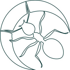 Monoline ant vector icon. Ideal for illustrations about insects, farming, or pest control.