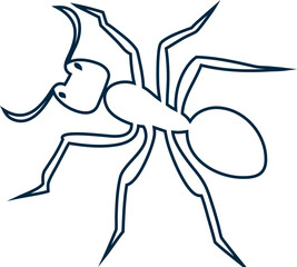 Stylized ant outline vector. Use in infographics, logos, or mobile interfaces involving bugs.