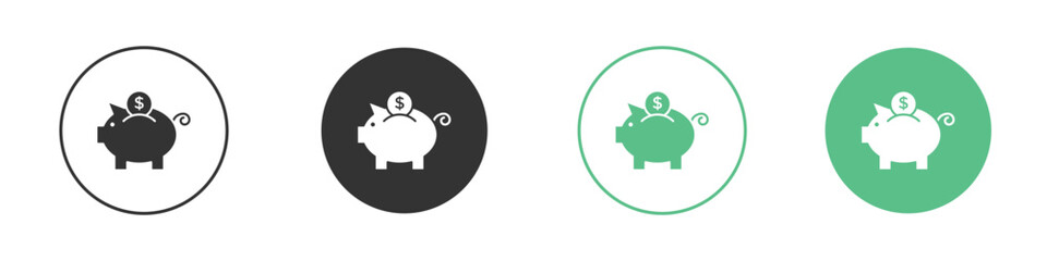 Piggy bank icon element for designs