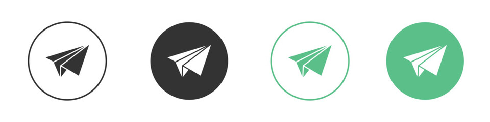 Paper plane icon element for designs