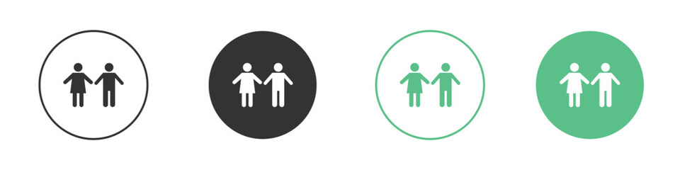 Man and woman icon element for designs