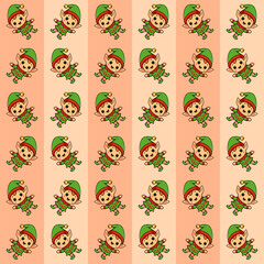 Cute christmas elf seamless pattern holiday printable winter festive design for cheerful decor