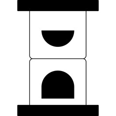 Black And White Abstract Shape With Rounded Edges On Transparent Background With Clean Lines And Simple Design