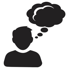 Thinking person silhouette icon