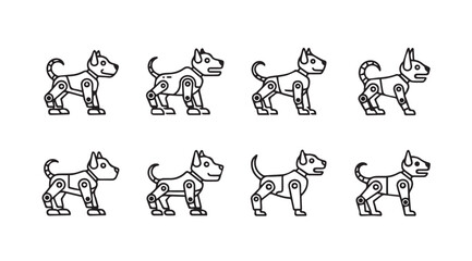 Vector art of robot dog icons