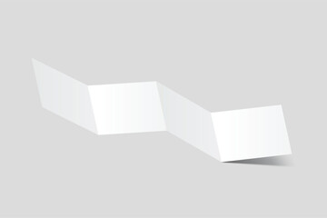 Blank square four fold open leaflet with shadows mockup template on background. Design for open booklet, thank you card, notecards, flyer, greeting card, wedding invitation, postcard, brochure. Vector