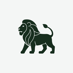 Obraz premium Minimal Vector Lion Icon Design in Modern Flat Style — Majestic Animal Illustration for Wildlife Logos, Safari Themes, King Symbol, Strength Branding, and Creative Graphic Design Projects