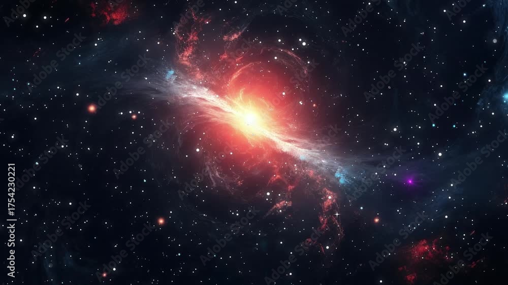 Canvas Prints the stars and blue nebula in space. galaxy exploration through outer space towards glowing milky way