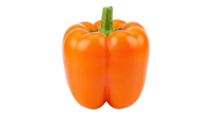 Isolated orange bell pepper on a clean surface, fresh vegetable, ingredient for cooking