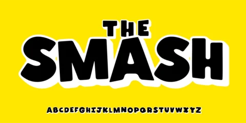 Gardinen Pop Art Playful comic book alphabet, chunky cartoon font, bubble speech dialogue typography, voice text sticker, birthday headline, quirky typographic design, modern pop-art typescript. Vector typeset.  © artyway