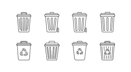 Vector art of trash can collection