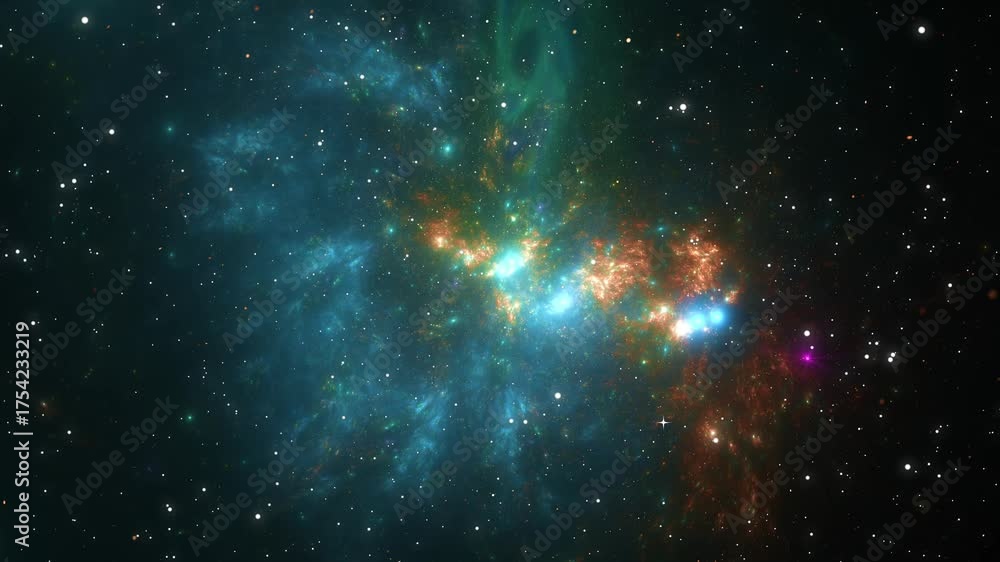 Canvas Prints the stars and blue nebula in space. galaxy exploration through outer space towards glowing milky way