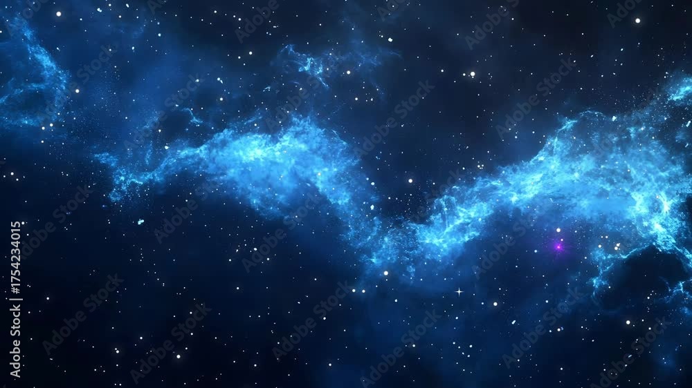 Canvas Prints the stars and blue nebula in space. galaxy exploration through outer space towards glowing milky way