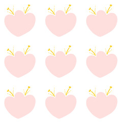 seamless pattern abstract with hearts flower petaled pink