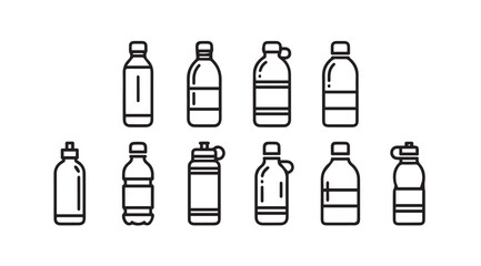Vector art of bottles isolated on white