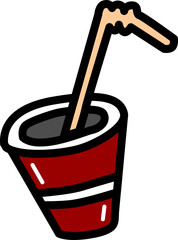 Plastic cup hand drawn icon