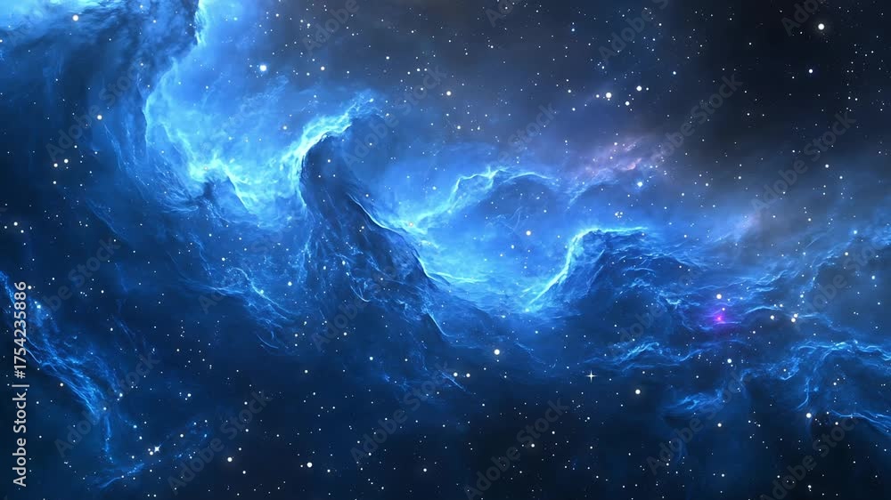 Canvas Prints the stars and blue nebula in space. galaxy exploration through outer space towards glowing milky way