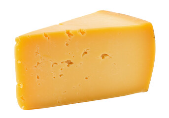 Isolated Wedge of Aged Cheese on Display for Sale in a Deli or Grocery Store Food Section
