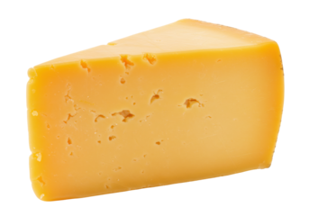 Isolated Wedge of Aged Cheese on Display for Sale in a Deli or Grocery Store Food Section