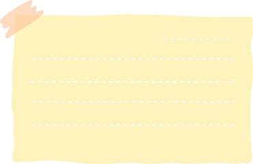 A piece of torn baby yellow striped paper with tape