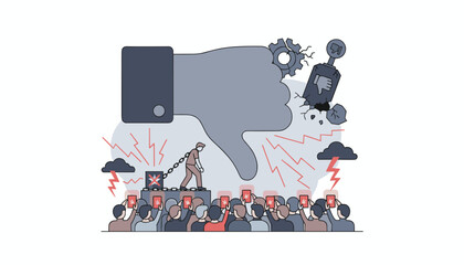 Conceptual vector illustration depicting the abstract idea of negative work, symbolizing effort without progress or unproductive tasks, suitable for business and productivity themes.