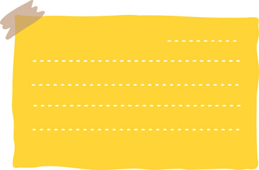 A piece of torn yellow striped paper with tape