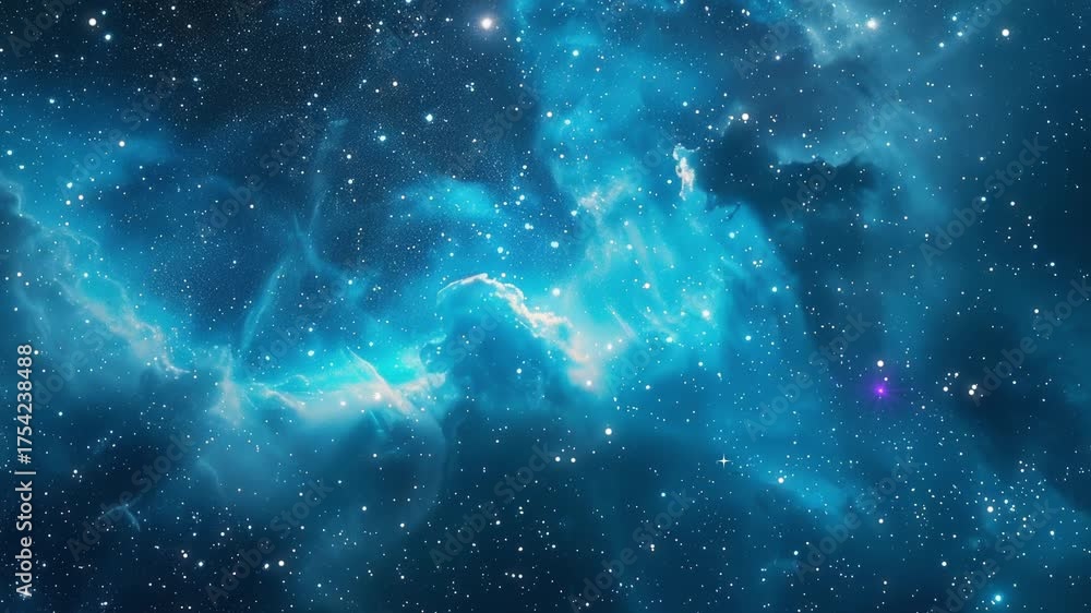 Canvas Prints the stars and blue nebula in space. galaxy exploration through outer space towards glowing milky way