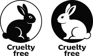 Two Cruelty Free Logos Featuring Rabbits Displayed in Black and White Emphasizing Ethical Product Testing and Animal Welfare Advocacy