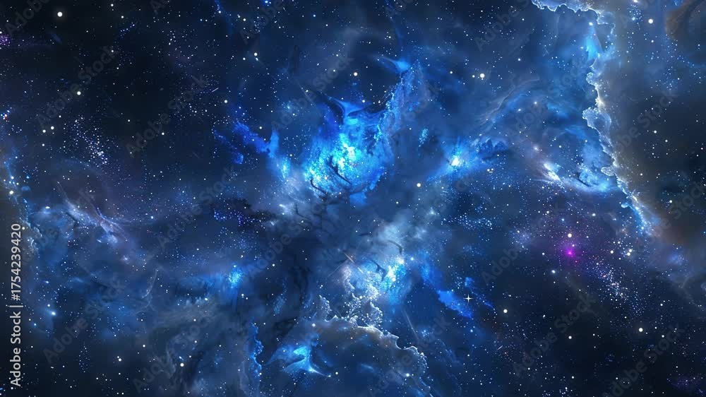 Canvas Prints the stars and blue nebula in space. galaxy exploration through outer space towards glowing milky way