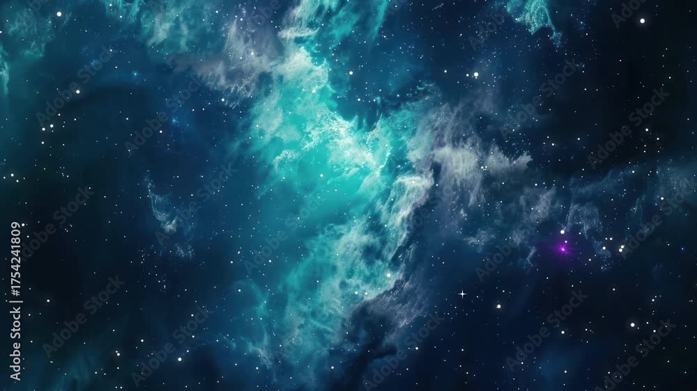 Canvas Prints the stars and blue nebula in space. galaxy exploration through outer space towards glowing milky way