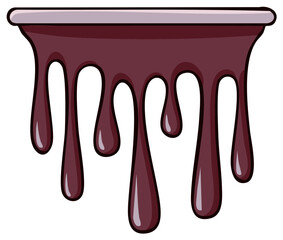 Dark Drips Vector Illustration Graphic Design Element, Paint or Syrup Overflowing, Decorative Detail