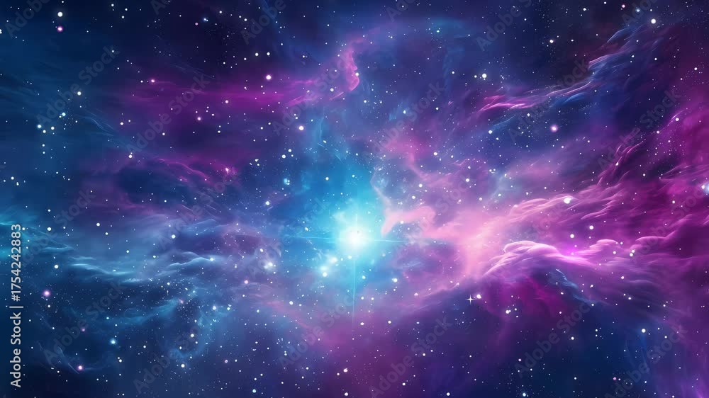 Canvas Prints the stars and blue nebula in space. galaxy exploration through outer space towards glowing milky way