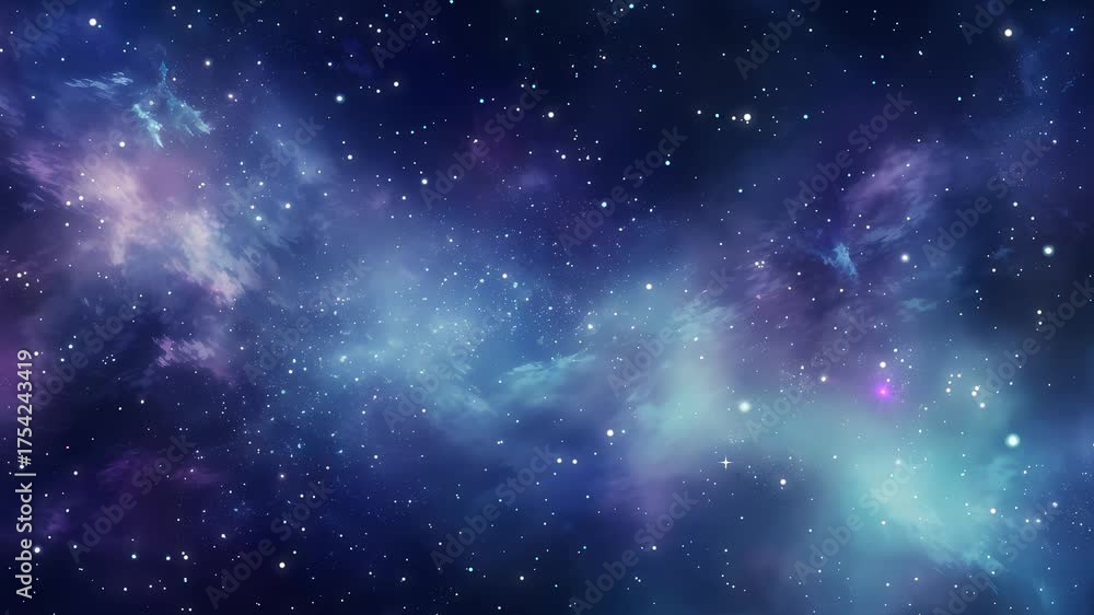 Canvas Prints the stars and blue nebula in space. galaxy exploration through outer space towards glowing milky way