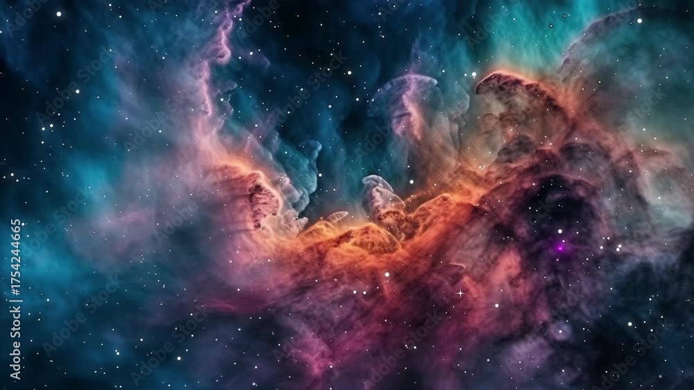 Canvas Prints the stars and blue nebula in space. galaxy exploration through outer space towards glowing milky way