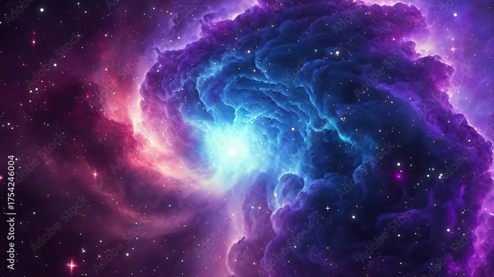 Canvas Prints the stars and blue nebula in space. galaxy exploration through outer space towards glowing milky way