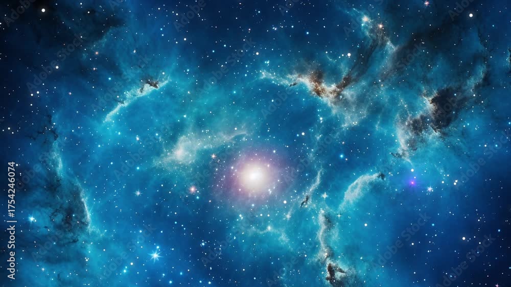 Canvas Prints the stars and blue nebula in space. galaxy exploration through outer space towards glowing milky way