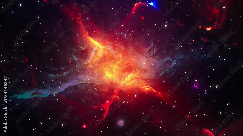 Canvas Prints the stars and blue nebula in space. galaxy exploration through outer space towards glowing milky way