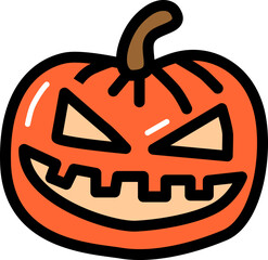 Jack-o-lantern hand drawn icon