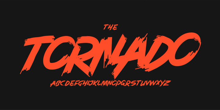 Edgy brush alphabet, bold hand drawn script, fast grunge font for race logo, horror headline, rebel rally design, graffiti sport typography, dynamic handwritten typographic style. Vector typeset