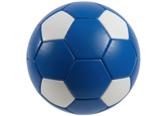 Isolated blue and white soccer ball for sports entertainment and recreation isolated