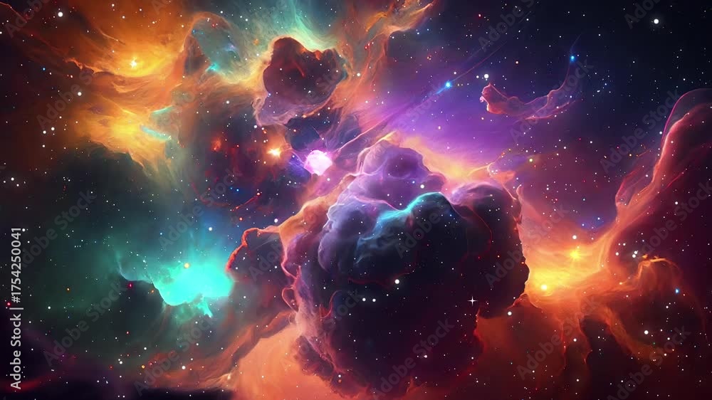 Canvas Prints the stars and blue nebula in space. galaxy exploration through outer space towards glowing milky way