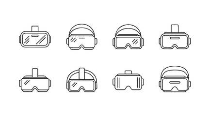 Vector art of vr headset icons
